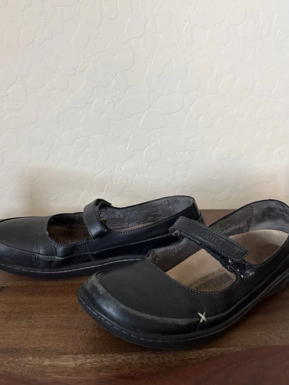 Birkenstock Iona Black Leather Mary Jane Loafers Womens EU38  US 7.5 German